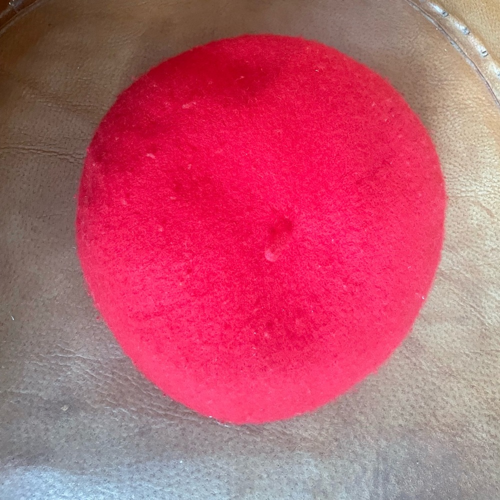 Cherry red wool beret